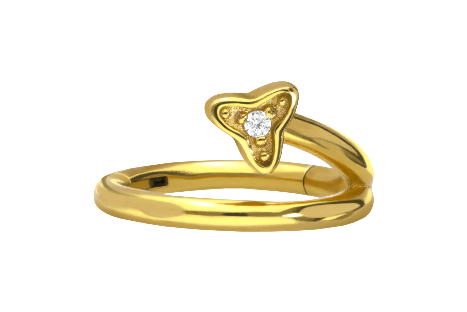 Chirurgenstahl Segmentring Clicker KRISTALLBLATT ++SALE++